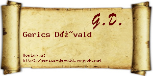 Gerics Dévald névjegykártya